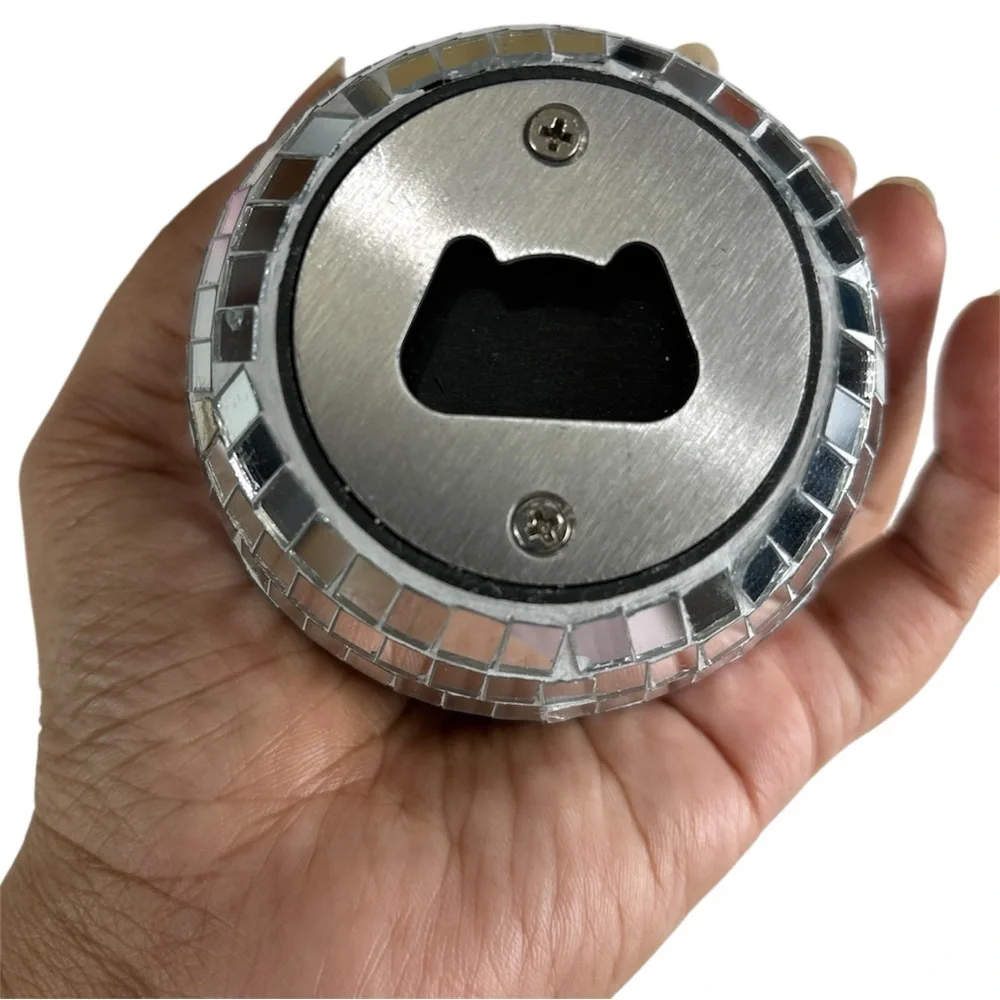 Silver Disco Ball Bottle Opener